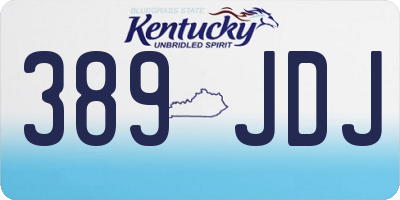 KY license plate 389JDJ