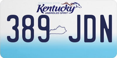 KY license plate 389JDN
