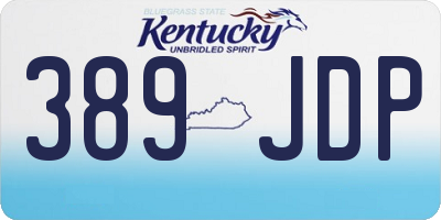 KY license plate 389JDP