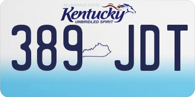 KY license plate 389JDT