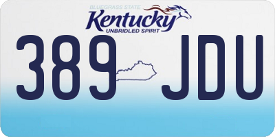 KY license plate 389JDU