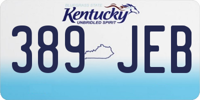 KY license plate 389JEB