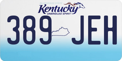 KY license plate 389JEH