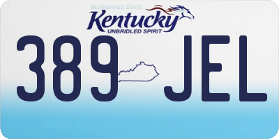 KY license plate 389JEL