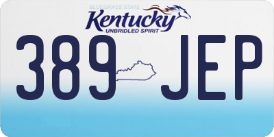 KY license plate 389JEP