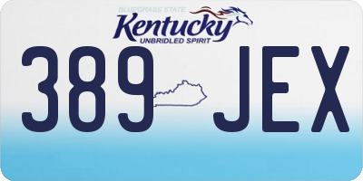 KY license plate 389JEX
