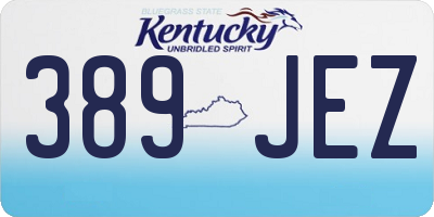 KY license plate 389JEZ