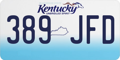 KY license plate 389JFD