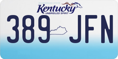 KY license plate 389JFN