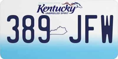 KY license plate 389JFW