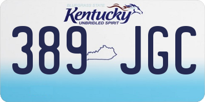 KY license plate 389JGC