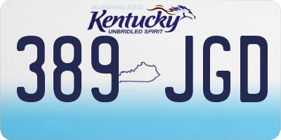 KY license plate 389JGD
