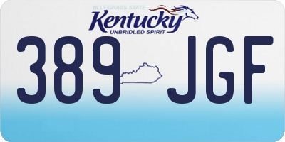 KY license plate 389JGF