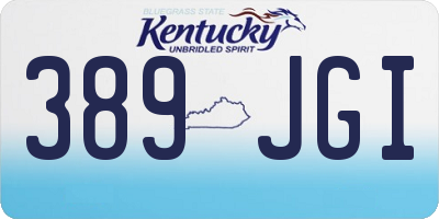 KY license plate 389JGI
