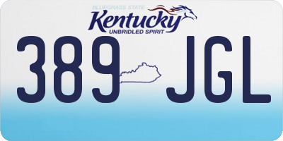 KY license plate 389JGL