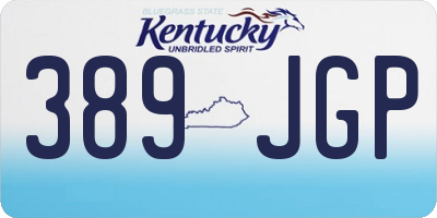 KY license plate 389JGP