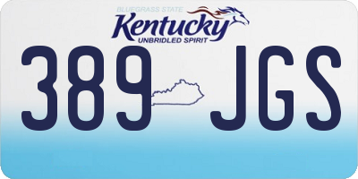 KY license plate 389JGS