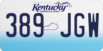 KY license plate 389JGW