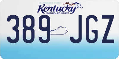 KY license plate 389JGZ