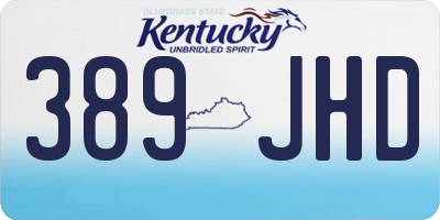 KY license plate 389JHD
