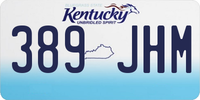 KY license plate 389JHM