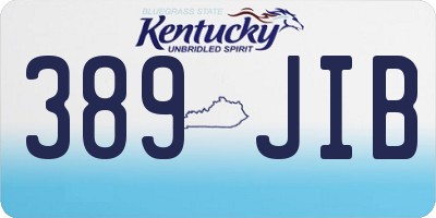 KY license plate 389JIB
