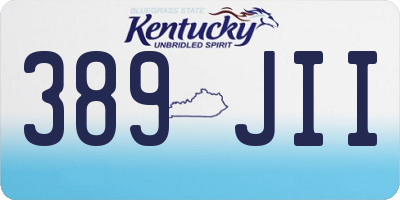 KY license plate 389JII