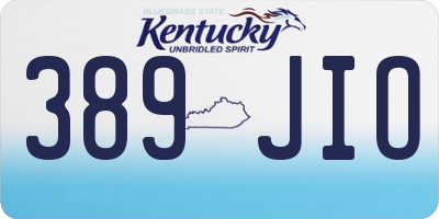 KY license plate 389JIO