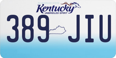 KY license plate 389JIU