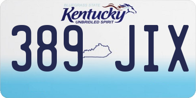 KY license plate 389JIX