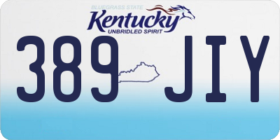 KY license plate 389JIY