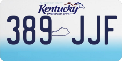 KY license plate 389JJF