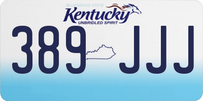KY license plate 389JJJ