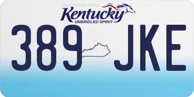 KY license plate 389JKE