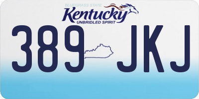 KY license plate 389JKJ