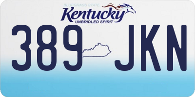 KY license plate 389JKN