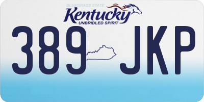 KY license plate 389JKP