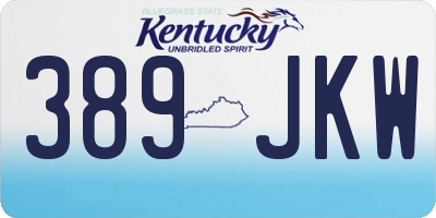 KY license plate 389JKW