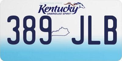 KY license plate 389JLB