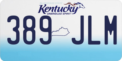 KY license plate 389JLM