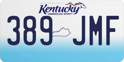 KY license plate 389JMF