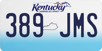 KY license plate 389JMS