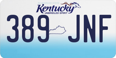 KY license plate 389JNF