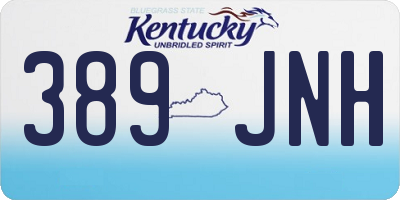 KY license plate 389JNH