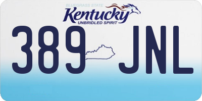 KY license plate 389JNL