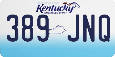 KY license plate 389JNQ