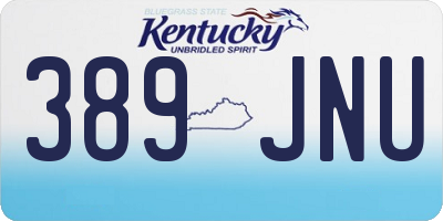 KY license plate 389JNU