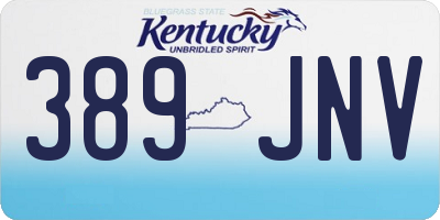 KY license plate 389JNV