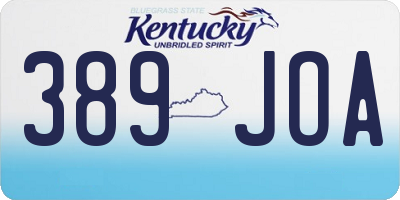 KY license plate 389JOA