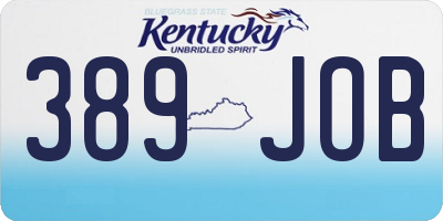KY license plate 389JOB
